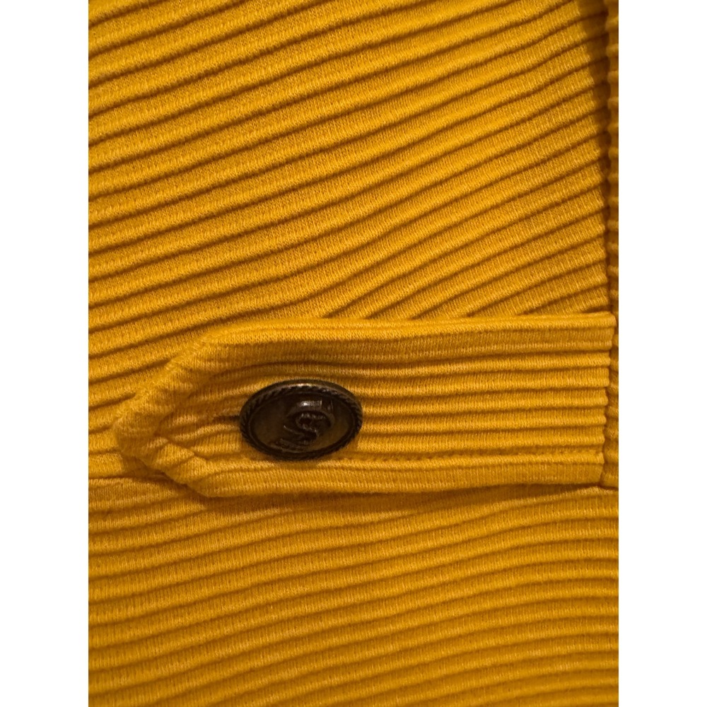 Boden Sheath Dress Women Size 4L Mustard Yellow Ribbed Short Sleeve Textured - Picture 4 of 7